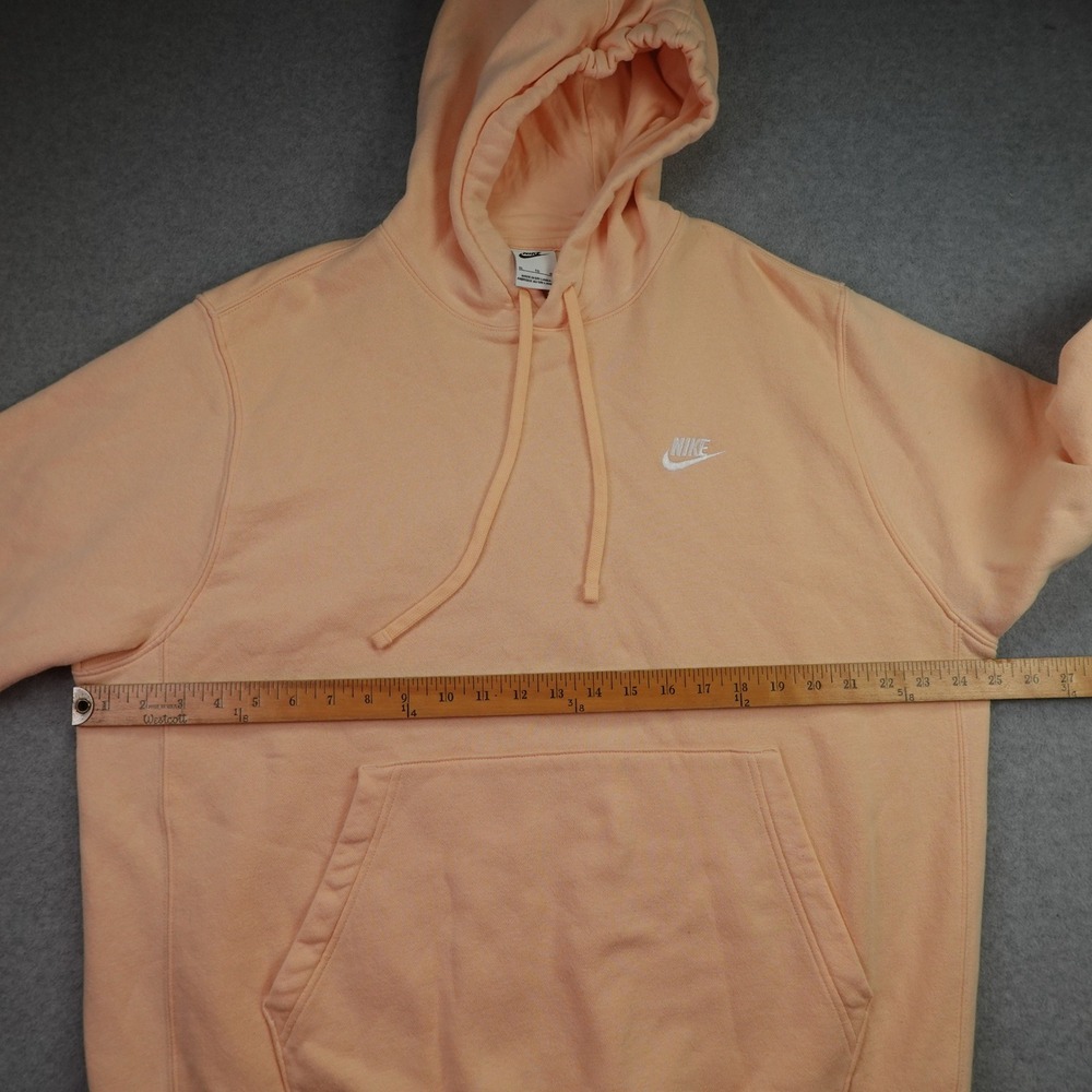 Nike‎ Hoodie Mens XL Peach Sportswear Club Fleece Pullover Sweatshirt - Picture 8 of 12